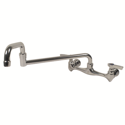 Advance Tabco K-211 8" Centers Splash Mounted Heavy Duty Faucet with Extra Long 18" Swing Spout