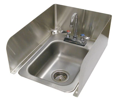 Advance Tabco K-614B 15.5" W Removable 3-Sided Splash for Counter-Mount Drop-In Sink