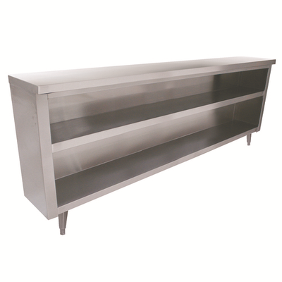 Advance Tabco DC-185 60" W x 18" D Stainless Steel Open Base Dish Cabinet with Mid Shelf