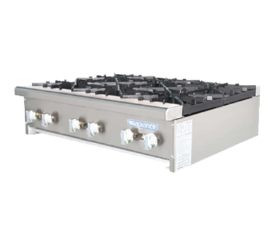 Turbo Air TAHP-36-6-LP Countertop Liquid Propane Radiance Hotplate - 192,000 BTU