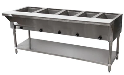 Advance Tabco SW-5E-240 5 Pans Stainless Steel Sealed Well Electric Hot Food Table - 208-240 Volts