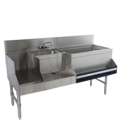 Advance Tabco PRU-19-48R-10 48" W x 25" D x 36" H Stainless Steel 11" Deep Ice Bin on Right Prestige Uni-Serv Speed Bar