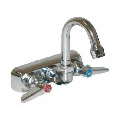 Advance Tabco K-69 4" Centers Splash Mounted T&amp;S Faucet with 3" Gooseneck
