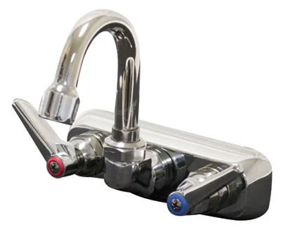 Advance Tabco K-69 4" Centers Splash Mounted T&amp;S Faucet with 3" Gooseneck