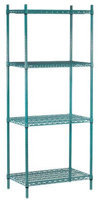 Advance Tabco EGG-2436 36" W x 24" D Green Epoxy Coated 4 Shelves Special Value Shelving Unit