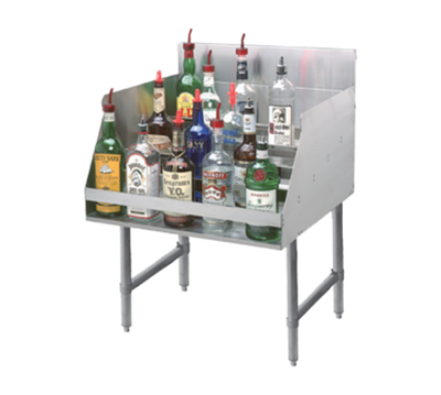 Advance Tabco LD-2118 18&quot; W x 26&quot; D 5 Steps Stainless Steel with 4&quot; H Backsplash Liquor Bottle Display Unit