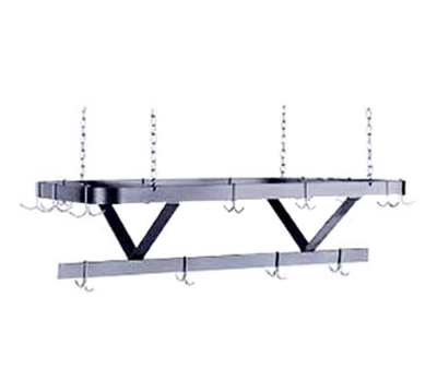 Advance Tabco SC-132 132&quot; W Stainless Steel Ceiling Hung and Triple Bar Design Pot Rack