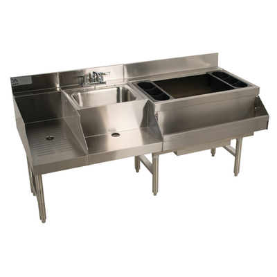 Advance Tabco CRU-60R 60" W x 21" D x 33" H Stainless Steel Underbar Basics Uni-Serv Speed Bar
