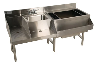 Advance Tabco CRU-60R 60" W x 21" D x 33" H Stainless Steel Underbar Basics Uni-Serv Speed Bar