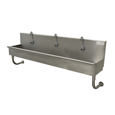 Advance Tabco 19-18-60EFADA 60&quot; W x 19.5&quot; D x 25.5&quot; H 16 Gauge 304 Stainless Steel Wall Mounted Multiwash Hand Sink