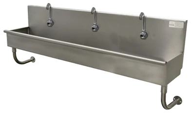 Advance Tabco 19-18-60EFADA 60" W x 19.5" D x 25.5" H 16 Gauge 304 Stainless Steel Wall Mounted Multiwash Hand Sink
