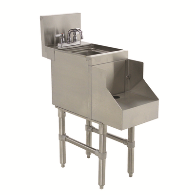 Advance Tabco PRRS-24-18 18" W x 30" D x 36" H Stainless Steel with 7" H Backsplash Prestige Blender Station with Dump Sink