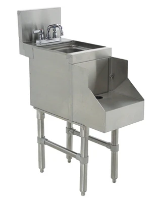 Advance Tabco PRRS-24-18 18" W x 30" D x 36" H Stainless Steel with 7" H Backsplash Prestige Blender Station with Dump Sink