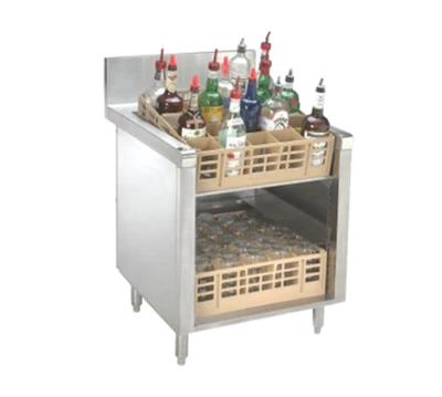 Advance Tabco PRSR-24-24 24" W x 30" D Stainless Steel Slanted Top Prestige Underbar Glass Rack Storage Unit