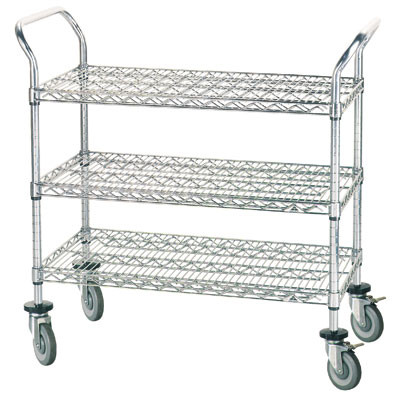 Advance Tabco WUC-2436R 36" W Metal 3 Shelves Special Value Wire Utility Cart