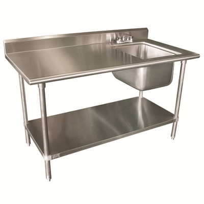 Advance Tabco KMS-11B-304R 48" W x 30" D Stainless Steel 16 Gauge Work Table