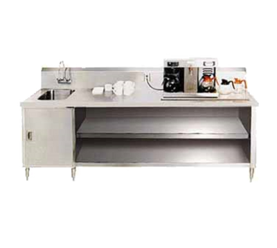 Advance Tabco BEV-30-120L 120&quot; W Stainless Steel Enclosed Base with Deep Sink on Left Beverage Table