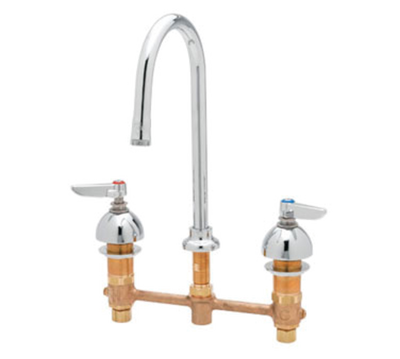 Advance Tabco K-132 8" Centers Chrome Plated 3 Hole Deck Mounted Faucet
