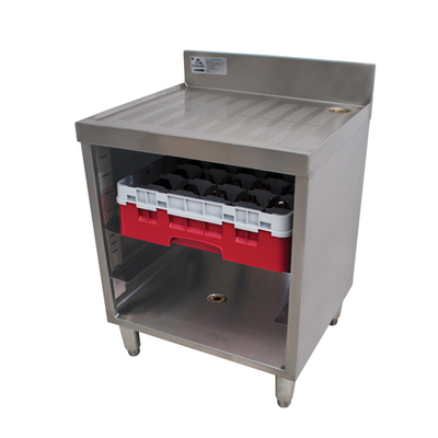 Advance Tabco CRCR-24-CT 24" W x 21" D Stainless Steel Drainboard Top Underbar Basics Closed Glass Rack Cabinet