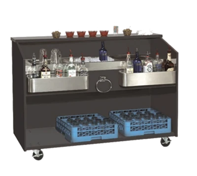 Advance Tabco D-B 61" W Black Finish Stainless Steel Interior Portable Bar