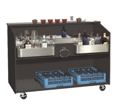 Advance Tabco D-B 61&quot; W Black Finish Stainless Steel Interior Portable Bar