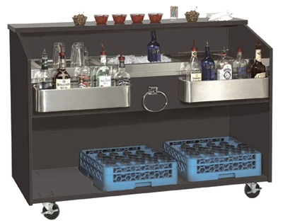 Advance Tabco D-B 61" W Black Finish Stainless Steel Interior Portable Bar