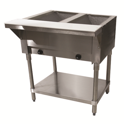 Advance Tabco HF-2G-LP 2 Pans Stainless Steel Open Well Liquid Propane Hot Food Table