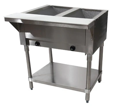 Advance Tabco HF-2G-LP 2 Pans Stainless Steel Open Well Liquid Propane Hot Food Table