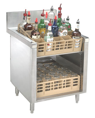 Advance Tabco PRSR-19-24 24" W x 25" D Stainless Steel Slanted Top Prestige Underbar Glass Rack Storage Unit