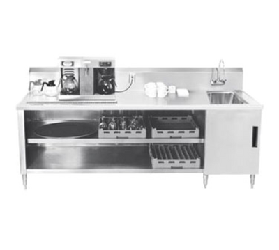 Advance Tabco BEV-30-108R 108" W Stainless Steel Enclosed Base with Deep Sink on Right Beverage Table