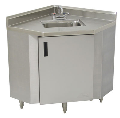 Advance Tabco SHK-2441 41" W x 40.5" H x 41" D Corner Design Freestanding Sink Cabinet