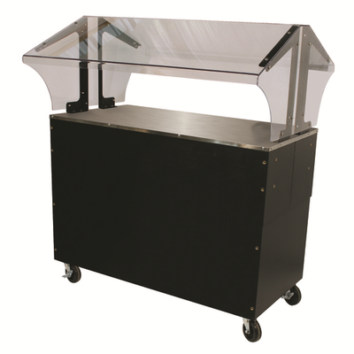 Advance Tabco B3-STU-B-SB 3-Pan 20 Gauge Stainless Steel Black Vinyl Portable Solid Top Buffet Table