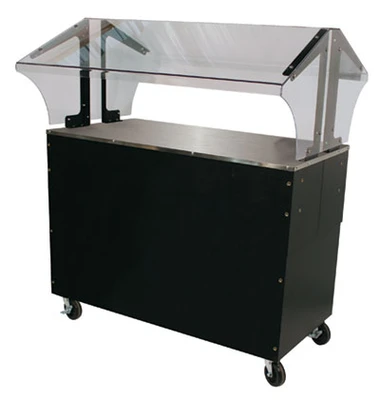 Advance Tabco B3-STU-B-SB 3-Pan 20 Gauge Stainless Steel Black Vinyl Portable Solid Top Buffet Table
