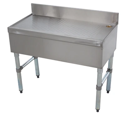 Advance Tabco SLD-3 36" W x 18" D Open Base 4" Splash Underbar Basics Bar Type Drainboard