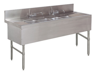 Advance Tabco PRB-24-42C 48" W x 25" D Stainless Steel Prestige Underbar Sink Unit