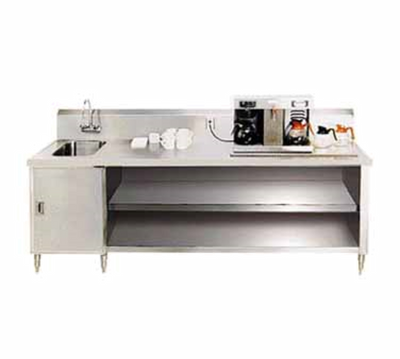 Advance Tabco BEV-30-108L 108" W Stainless Steel Enclosed Base with Deep Sink on Left Beverage Table