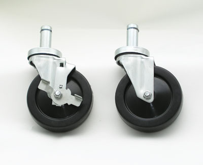Advance Tabco EC-25 4 Swivel Rubber with 2 Brakes Special Value Wire Shelving Stem Casters