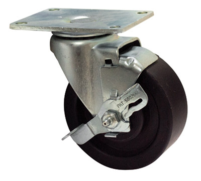 Advance Tabco RA-45 4" Dia. Standard Hi-Temp Oven Wheel Plate Caster with Brake