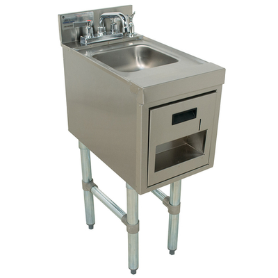 Advance Tabco SC-12-TS 12" W x 21" D Stainless Steel 1 Bowl Underbar Basics Hand Sink