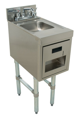 Advance Tabco SC-12-TS 12" W x 21" D Stainless Steel 1 Bowl Underbar Basics Hand Sink