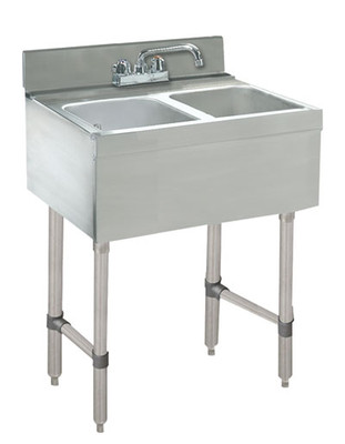 Advance Tabco CRB-22C 24" W x 21" D Stainless Steel 2 Bowls Underbar Basics Sink Unit