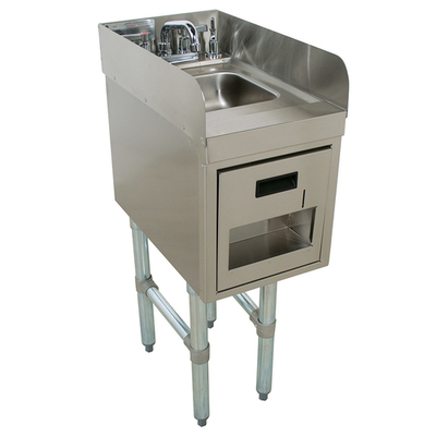 Advance Tabco SC-15-TS-S 15" W x 21" D Stainless Steel 1 Bowl Underbar Basics Hand Sink