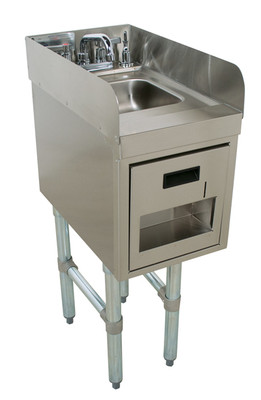 Advance Tabco SC-15-TS-S 15" W x 21" D Stainless Steel 1 Bowl Underbar Basics Hand Sink