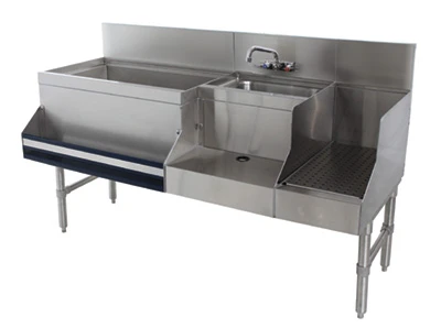 Advance Tabco PRU-19-60L 60" W x 25" D x 36" H Stainless Steel Prestige Uni-Serv Speed Bar