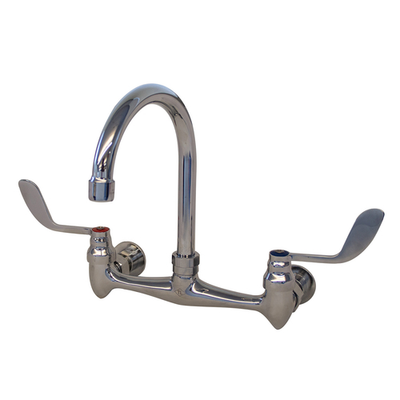 Advance Tabco K-161-LU 8" Centers Chrome Plated Wrist Blade Handle Heavy Duty Gooseneck Spout