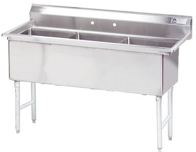 Advance Tabco FC-3-1818 59" W 16 Gauge Stainless Steel Base Fabricated Sink
