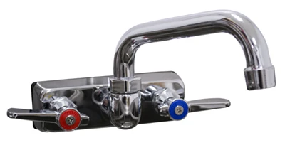 Advance Tabco K-126 4" Centers Splash Mounted Faucet with 10" Swing Spout