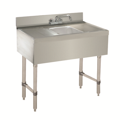 Advance Tabco CRB-31C 36" W x 21" D Stainless Steel 1 Bowl Underbar Basics Sink Unit