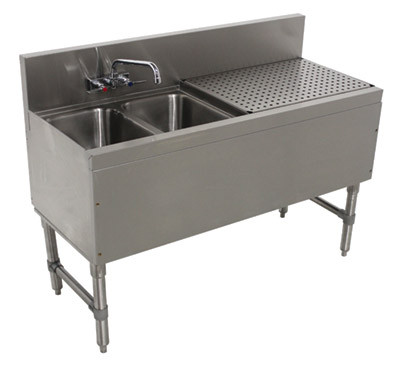 Advance Tabco PRB-19-42L 48" W x 20" D Stainless Steel Prestige Underbar Sink Unit