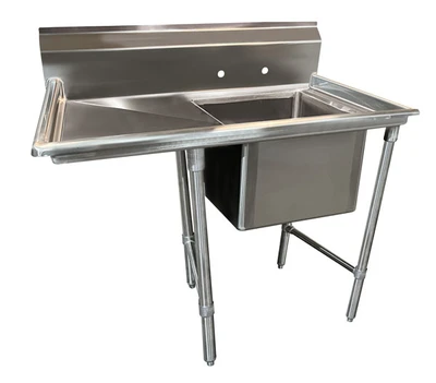 Advance Tabco 93-82-40-24L 42" H x 72" W x 36" D 16 Gauge 304 Stainless Steel 2-Compartment Regaline Sink